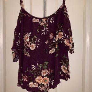 Dark purple off the shoulder top